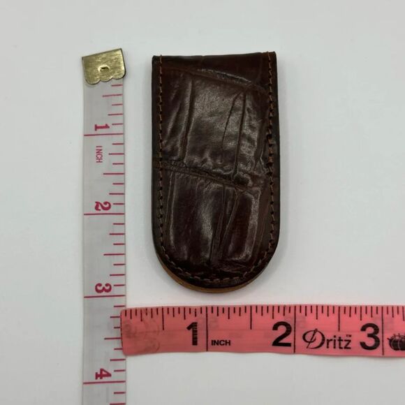 Vintage Fossil Magnetic Alligator Leather Money Clip - Picture 5 of 5
